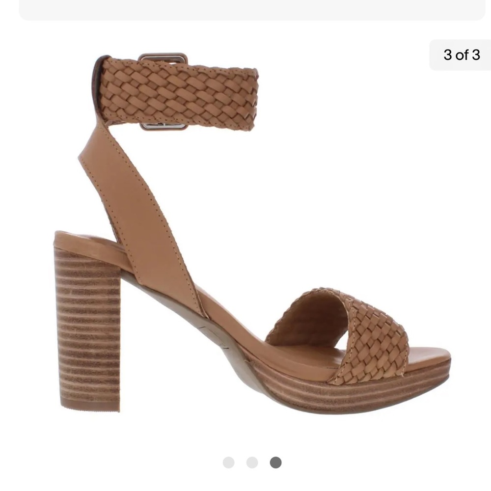 New Sun & Stone leather heeled sandals sa 7 $99